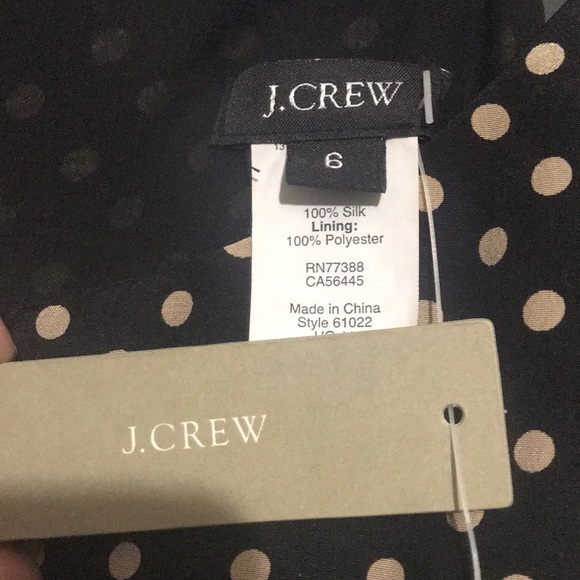 J Crew Polka Dot Silk Dress Size 6 NWT - Picture 3 of 4